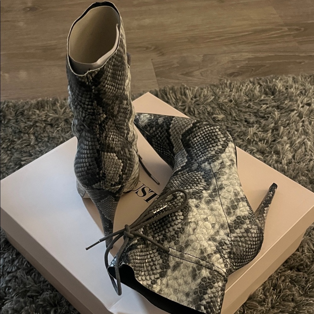 JustFab Snake Print Ankle Boots - Picture 4 of 6